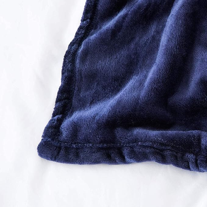 MOONLIGHT20015 Silk Touch Warm Fleece Blankets - 400 GSM Teal Throws for Sofa Fluffy Blanket Bed Throw for Bedroom, Couch, Travel, Kids, Bedroom Accessories (Navy, King)