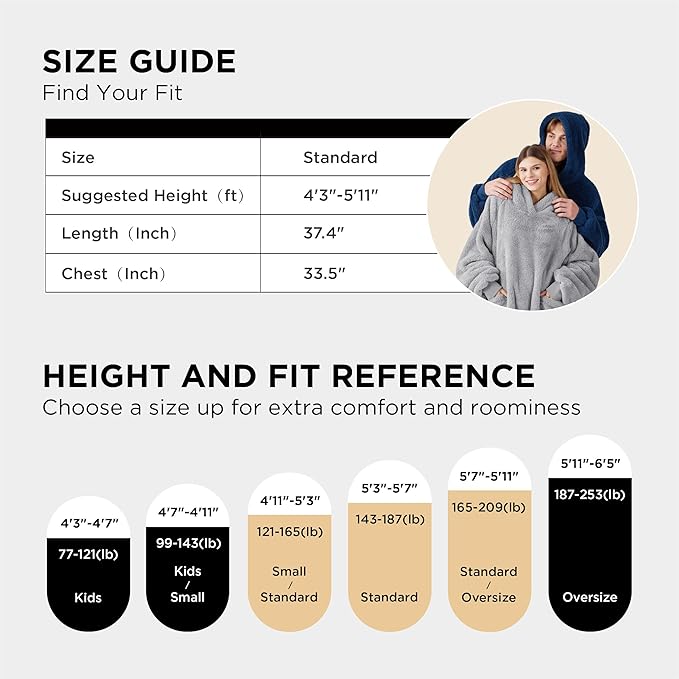Bedsure Blanket Hoodie, Wearable Blanket Hoodies as Mothers Day Birthday Gifts for Women Men Mom Dad, Warm Cozy Soft Sweatshirt Hooded Blankets for Adult Women Men, Dark Red, Standard