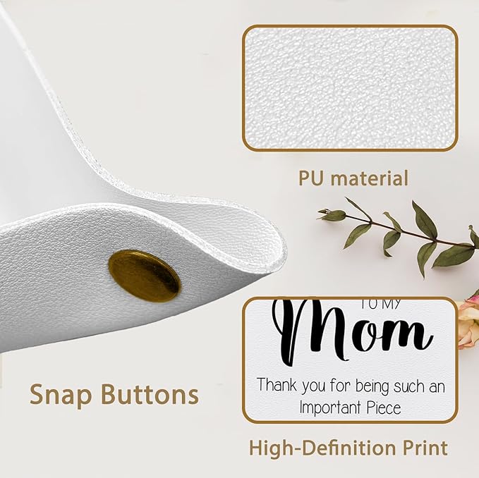Mom Gifts Leather Jewelry Valet Tray,I Love You Mom Gift from Son Daughter PU Leather Catchall Beside Caddy Nightstand Organizer Tray for Jewelry Rings Watches Keys and Accessories,7.8x7.8inch