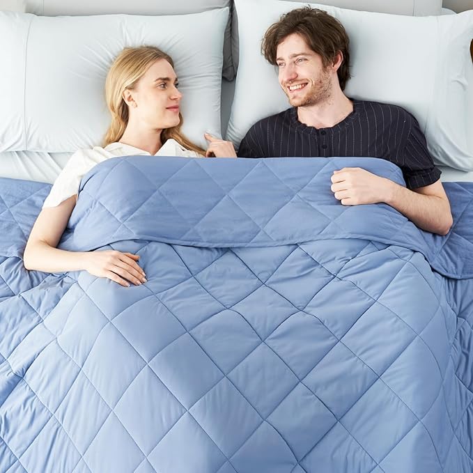Cozy Bliss Cooling Blanket for Hot Sleepers Queen Size, Q-Max 0.45 Cooling Comfort, Cold Blankets for Night Sweats Sleeping, Ultra-Cool Lightweight Breathable Summer Blanket for Bed, Deep Blue
