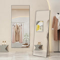 Mirror Full Length, Upgraded Body Wall Mirrors with Shatter-Proof Glass, Floor Standing, Hanging or Leaning, Tall Mirror with Stand Aluminum Alloy Frame for Bedroom