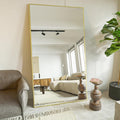 Koonmi 78"x35" Floor Mirror Full Length, Bedroom Floor Body Mirror with Stand, Large Gold Mirror, Leaning, Standing or Hanging Horizontally/Vertically