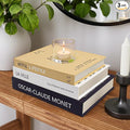 Decorative Books for Home Decor - Set of 3 Linen Fake Books for Decoration, Coffee Table Book Decor for Mantle/Bookshelf/Bedside/Photo Storage/Keepsake Box