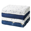 Momcozy Muslin Swaddle Blankets, 4-Pack Breathable and Skin-Friendly Receiving Blankets, Swaddle Blanket Shower Gifts & Baby Registry Essentials, Large 47"x47", Midnight Star Clouds