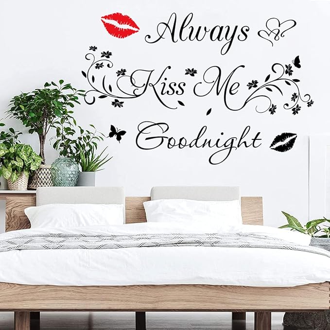 Aeways Kiss Me Goodnight Wall Stickers Decals Wall Decor Home Decorations
