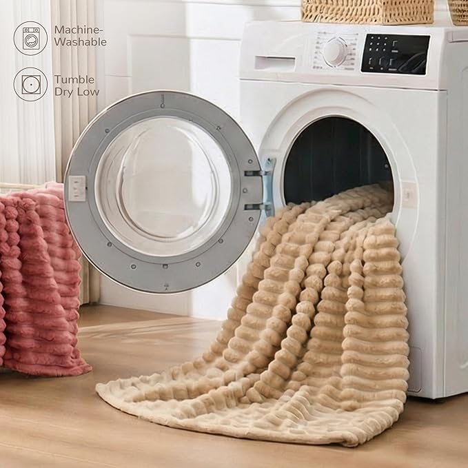 Light Brown Fleece Throw Blanket for Couch, 320GSM Super Soft Cozy Blanket for Home Decor, Perfect Cozy Gifts for Women Men Gifts, Lightweight All Season Couch Blanket, 50x60 Inches