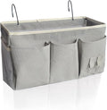 Bedside Caddy/Hanging basket Storage Organizer Bag for Bunk and Hospital Beds,College Dorm Bed，Can be Placed Glasses Books Mobile Phones (Grey 1)