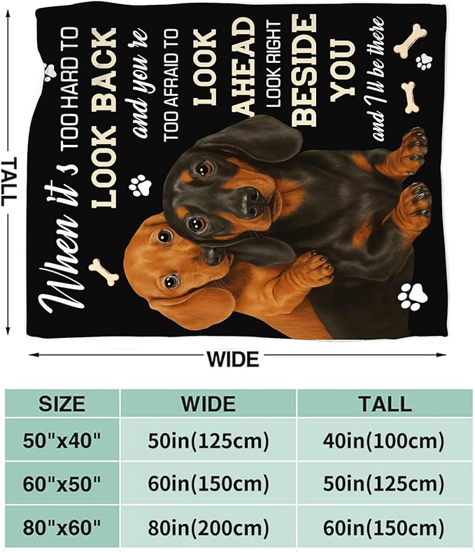 Dachshund Blanket for Girls Women Boys Men Adults Kids Soft Cozy Fleece Wiener Dog Throw Blankets Sausage Dog Lovers Gifts Warm Flannel Plush Lightweight Decor for Couch Bed Sofa 80"X60"