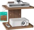 WALI Floating TV Shelf, 2 Tier Projector Shelf for DVD Players, Routers, Game Consoles, Cable Boxes, Living Room Decor Accessories, Wall Mount Shelves Holds Up to 22lbs (CS202N), 2-Shelf, Walnut Brown