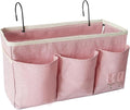 Bedside Caddy, Bedside Hanging Storage Organizer forBunk and Hospital Beds,College Dorm Bed，Can be Placed Glasses Books Mobile Phones(Light Pink)