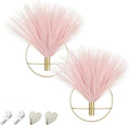 Pretty Jolly Boho Wall Decor - Hanging Artificial Pampas Display for Living Room, Bedroom, Bathroom, Dining Room - Metal Wall-Mounted Plant Art 2 Pack