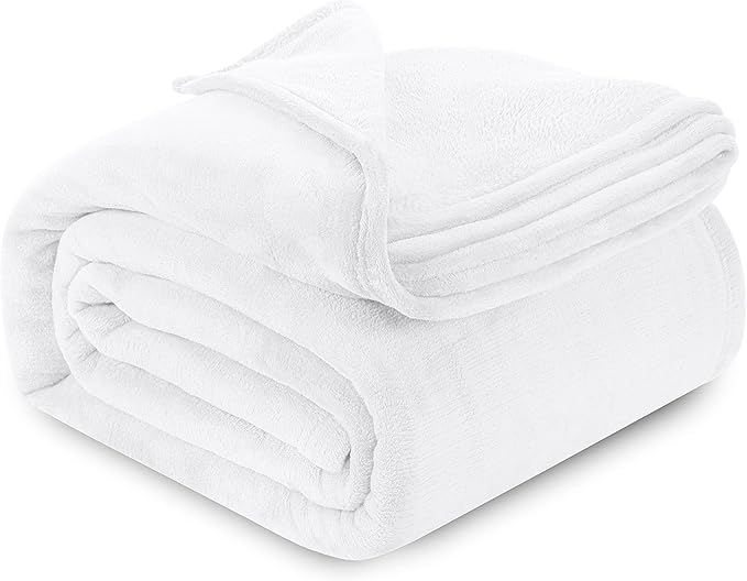 Utopia Bedding White Fleece Blanket King Size Lightweight Fuzzy Soft Anti-Static Microfiber Bed Blanket (90x102 Inch)