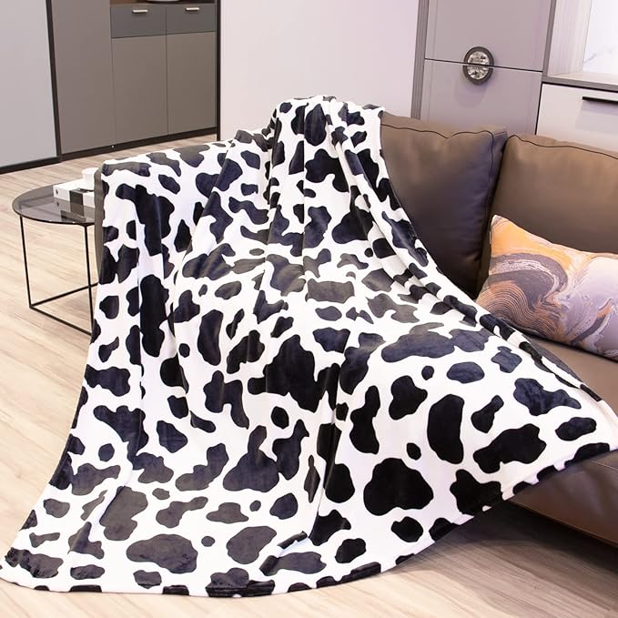 Soft Black and White Blanket Twin Size Lightweight Cozy Fuzzy Bed Throw Blanket 60x80inch Cute Girls Women Twin Blanket for Bed Couch Home Decor