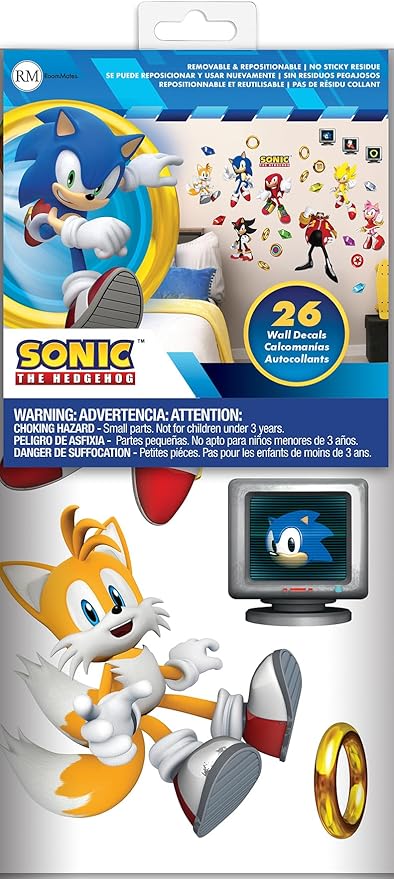 RoomMates Sonic The Hedgehog Characters Wall Decals, RMK5584SCS