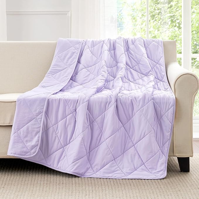 Cozy Bliss Cooling Throw Blanket for Hot Sleepers 50"x70", Q-Max 0.4 Cooling Comfort, Cold Blankets for Night Sweats Sleeping, Ultra-Cool Lightweight Breathable Summer Blanket for Couch Bed, Purple
