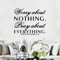 SEATUNE Bible Verse Wall Decals, Wall Decals for Bedroom, Quotes Lord Biblical Kitchen Teens Sayings Signs Decorations Vinyl Art Decor Home Stickers Worry About Nothing Pray About Everything 24"X20"