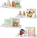 Rainbow Glitter Acrylic Floating Shelves, 15.7" Wall Mounted Nursery Bookshelves, Display Ledge for Books Toys Cosmetic Storage, Bathroom Bedroom Living Room Wall Organizer, 4 Pack, Silver
