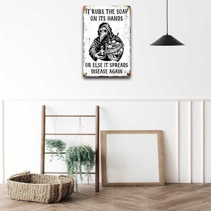 Funny Gothic Tin Home Decor Wall Decor Guest Wall Decor Art Metal Tin Sign In The Bathroom Bedroom 8 X 12 Inch