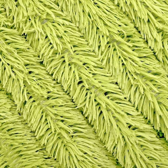 Plush Super Soft Blanket Bedding Sofa Cover Furry Fuzzy Fur Warm Throw Qulit Cozy Couch Blanket for Winter (63"x79",Yellow Green)