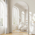 Mirror Full Length, 78"x35" Oversized Arched Floor Full Length Mirror with Stand, Room Decor Big Full Body Floor Mirror with HD Tempered Glass Aluminum Frame for Bedroom Living Room, White