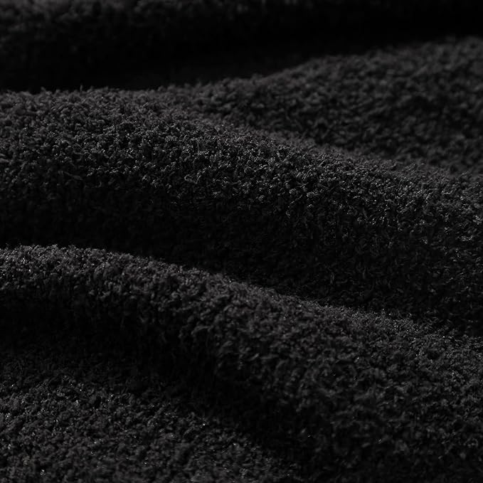 bearberry Super Soft Fluffy Throw Blanket Lightweight Cozy Warm Throw Blankets for Couch Bed Sofa All Season (Black, 50”x60”)