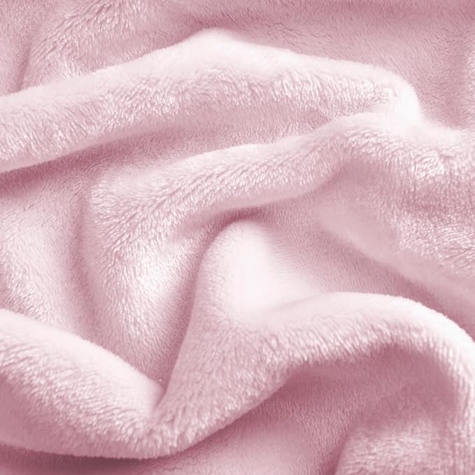SOCHOW Flannel Fleece Blanket Twin Size, All Season Lightweight Super Soft Cozy Blanket for Bed or Couch, Light Pink, 60x80 inches