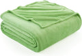 Hansleep Fleece Grass Green Full Blanket, Super Soft Flannel Fuzzy Plush Cozy Blanket for All Seasons, Grass Green, Full 84x90 Inches