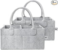 Mr. Pen- Baby Diaper Caddy Organizer, 2 Pack, Gray, Baby Caddy Organizer with Handle, Compact Size, Collapsible & Portable