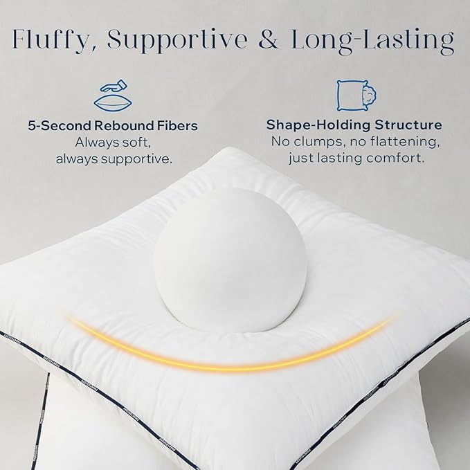 Phantoscope 12x20 Pillow Inserts, Decorative Throw Pillow Inserts with 100% Cotton Jacquard Cover, Virgin Fiber Pillow Sham Stuffer, Lumbar Square Couch Cushion Pillows, Pack of 2, 12x20 Inch