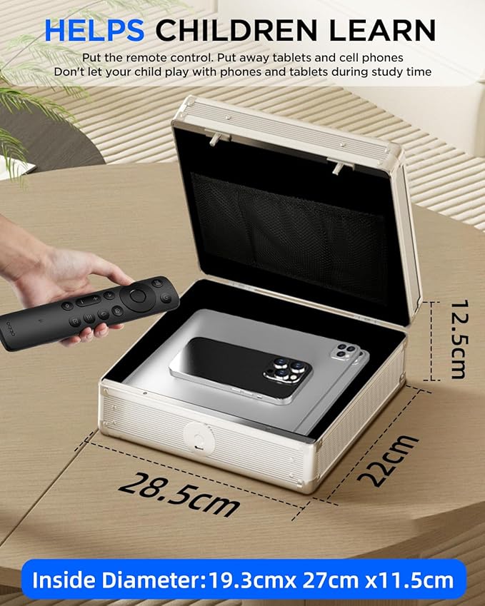AICase Biometric Fingerprint Storage Box Portable Money Jewelry Safe Combination Lock for Car Home Office Travel_01