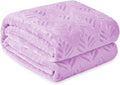 Exclusivo Mezcla Fleece Throw Blanket for Couch, Super Soft and Cozy Blankets All Season Use, Leaves Pattern, Plush Fuzzy Lightweight, Lilac, 50x60 Inch