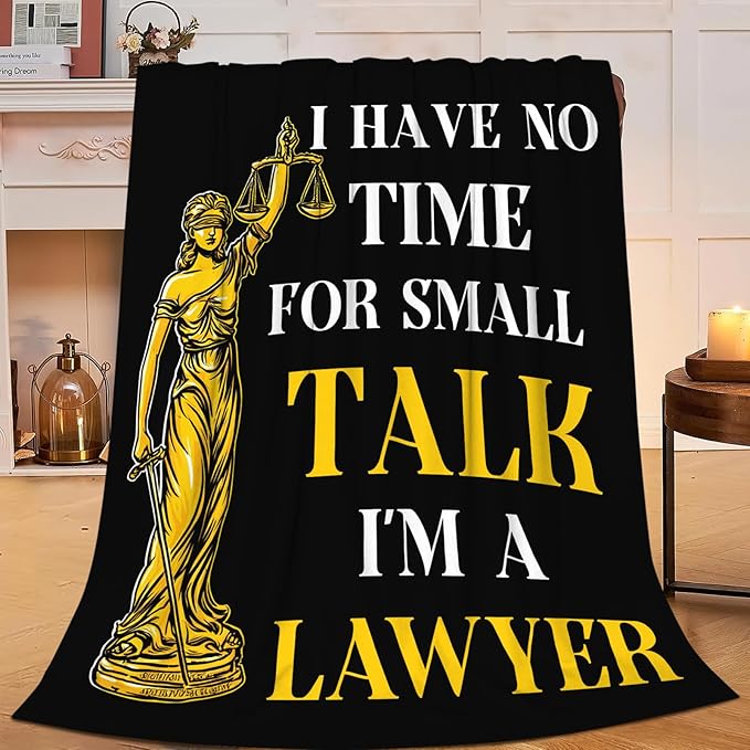 Lawyer Gifts Blanket for Girls Women Boys Men Adults Kids Soft Cozy Fleece Legal Lady Justice Throw Blankets Warm Flannel Plush Lightweight Decor for Couch Bed Sofa 60"X50"