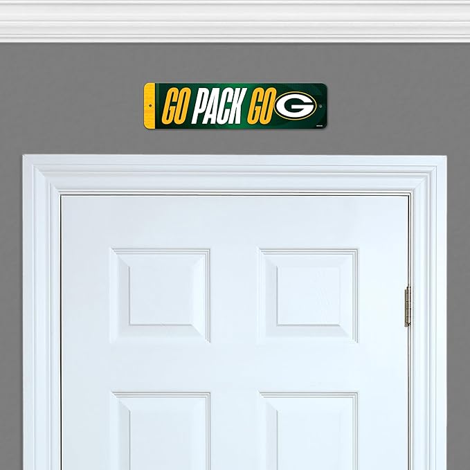 Rico Industries NFL Football Metal Street Sign 4" x 15" Home Décor - Bedroom - Office