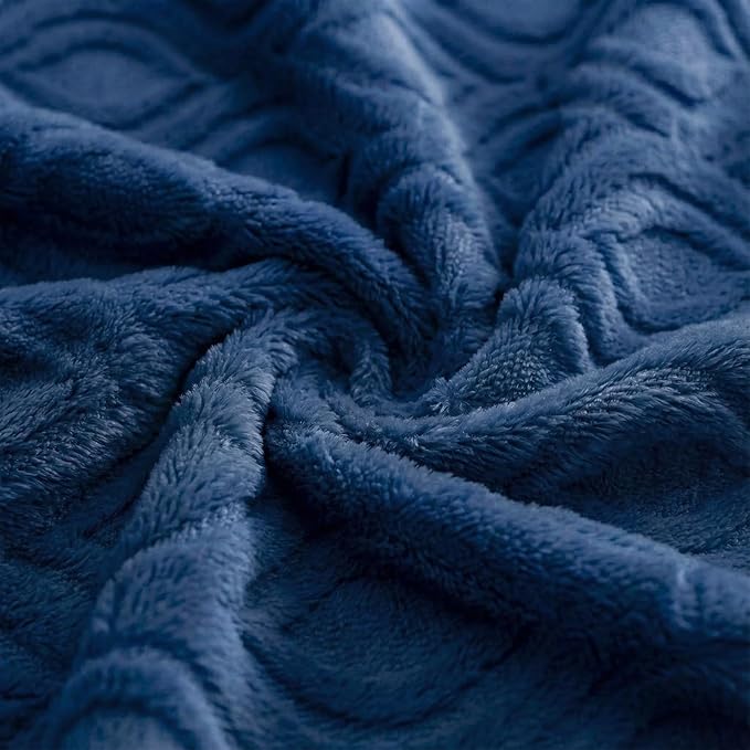 Horaldaily Solid Blanket Throw, Navy Blue Accent Farmhouse Neutral Square Euro Soft Fuzzy Plush Faux Fur Cozy Blankets for Couch Sofa Bed Lounging, Ideal Gifts for Kids Adults Wife Self, 50x60