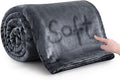 MOONLIGHT20015 Fleece Blanket - Super Soft Fuzzy Dark Grey Throw Blanket for Couch and Sofa - Lightweight Luxury 400 GSM Microfiber Fluffy Bed Blankets and Throws, 50 x 60 Inches (Throw/Travel)