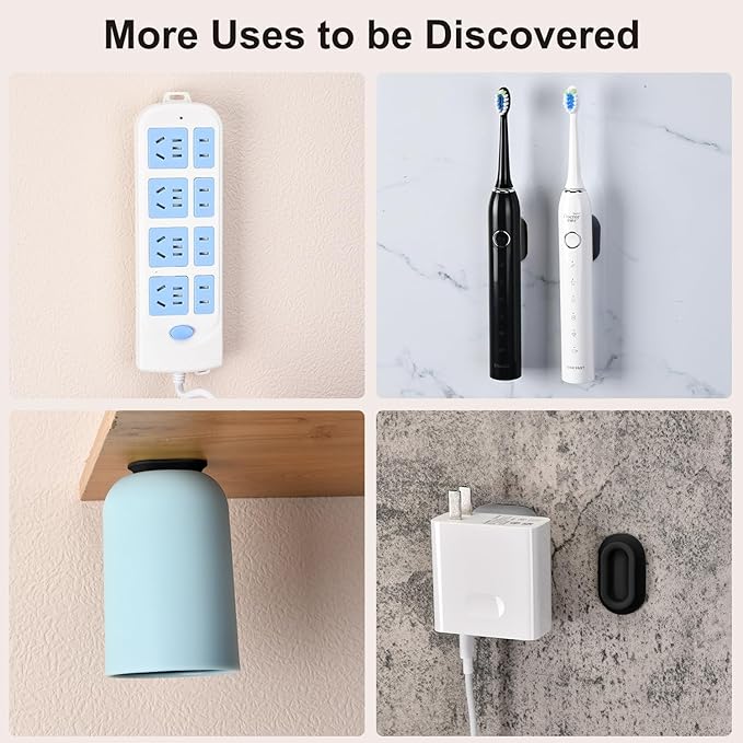Magnetic Remote Control Holder Wall Mount 4 Pack Soft Silicone Remote Control Caddy with Strong Adhesive Remote Holder - Black
