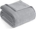 Casa Platino Fleece Blanket Queen Size – 300 GSM Light Gray Fleece Throw for Bed or Couch – Soft Cozy Warm Holiday Bed Blanket for Winter, Fuzzy Plush Elegant Gifts for Men & Women - 90x90 Inch
