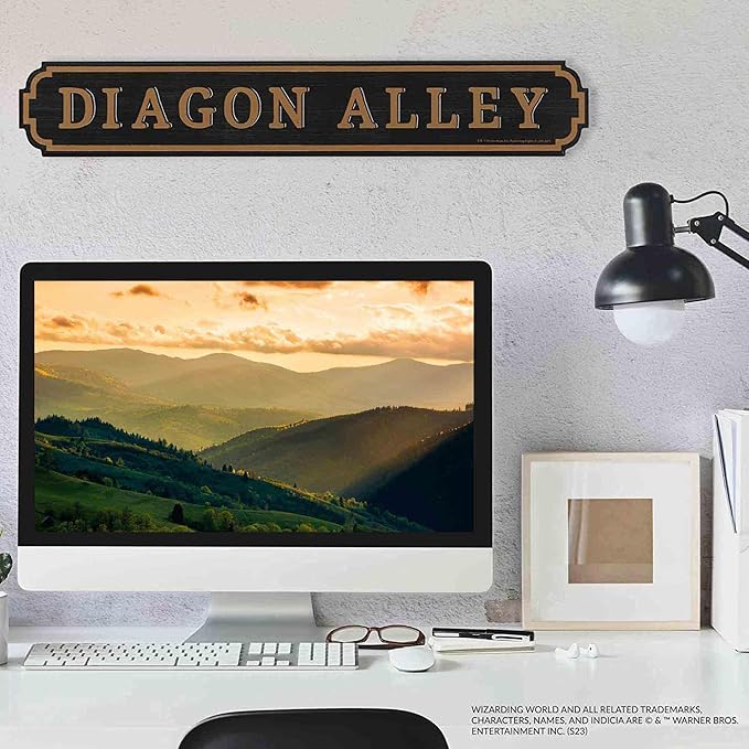 Harry Potter Diagon Alley Horizontal Wood Wall Decor - Fun Harry Potter Sign for Bedroom or Movie Room