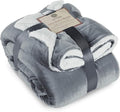 Genteele Sherpa Throw Blanket Super Soft Reversible Ultra Luxurious Plush Blanket, 90 x 90 inches, Gray/White