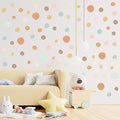 15 Sheet 300 Pcs Irregular Polka Dots Boho Wall Decal Terrazzo Playroom Bedroom Removable Modern Vinyl Boho Wall Stickers(Elegant Color)