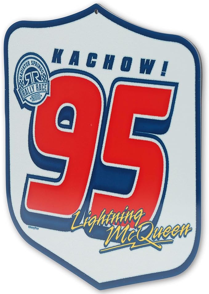 Disney Pixar Cars Lightning McQueen 95 Metal Wall Decor - Fun Cars Sign for Bedroom or Play Room