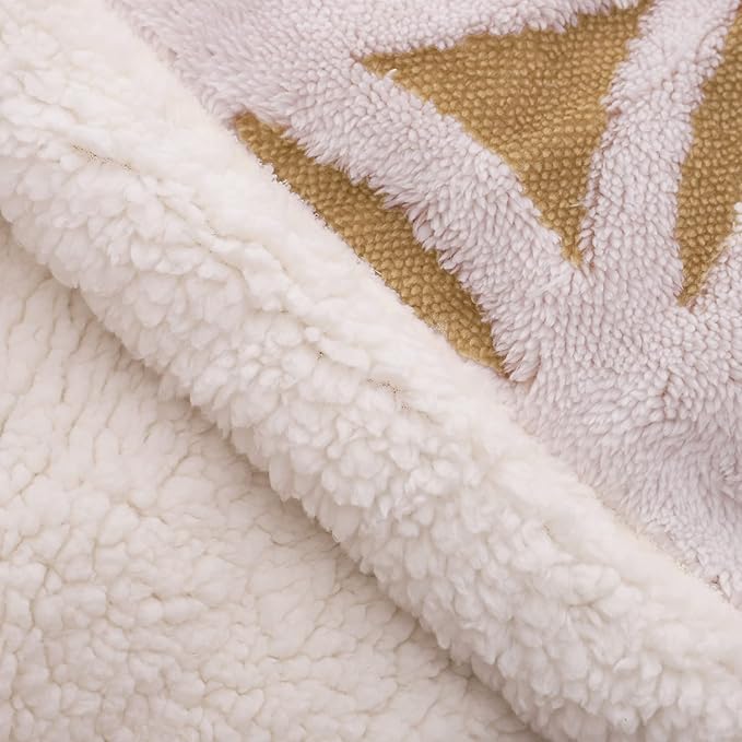 LOMAO Sherpa Fleece Blanket Easter Gifts for Mom Cozy Soft Throw Blanket for Women Men Dual Sided Couch Sofa Bed Blanket (Khaki, 60''x80'')