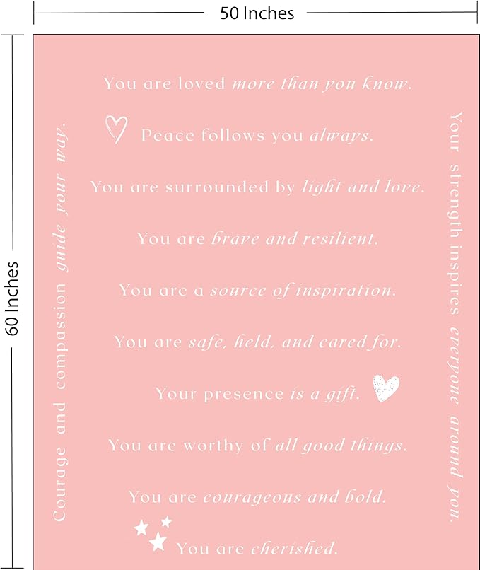 WOLF CREEK BLANKET - Gift Blanket for Women, Get Well Soon, Light & Love Compassion Throw - Super Soft Positivity Courage Inspiration Healing Support & Comfort Gift. Single Layer Fleece