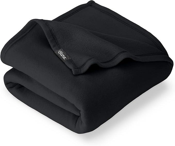 Bare Home Polar Fleece Blanket - King - Black - Warm & Cozy - Premium Fleece - Throw for Bed, Sofa, Camping, Travel and Cold Nights - Lightweight Blanket (King, Black)