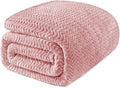 Exclusivo Mezcla King Blanket for Bed, Cozy Lightweight Fleece Blankets for All Season, Decorative Giftable Fuzzy Plush Wave Textured Suitable for Women, Men, Pink, 90x104 Inches