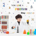 HLNIUC Large School Wall Decal(35”x12”),Colorful Chemistry Classroom Stickers,Chemical Proton Laboratory Wall Decor,Inspirational Quotes Room Sticker,Stay Positive Science Art Decal for Kids Room Lab