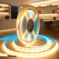 COB LED Strip Lights 32.8ft/10m, 24V LED Light Strip, Warm White 3000K Under Cabinet Lighting, Super Bright Flexible Tape Lights for Bedroom,Mirror,Kitchen,Living Room(Power Supply Not Included)
