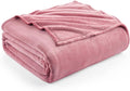 Hansleep Fleece Dusty Rose Twin Blanket, Super Soft Flannel Fuzzy Plush Cozy Blanket for All Seasons, Dusty Rose, Twin 60x80 Inches