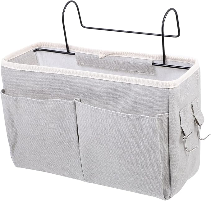 Cabilock Practical Hanging Bedside Storage Basket Multipurpose Pouch Pockets Dorm Bed Bunk Loft College Dorm Rooms Baby Rails Bedroom Living Room
