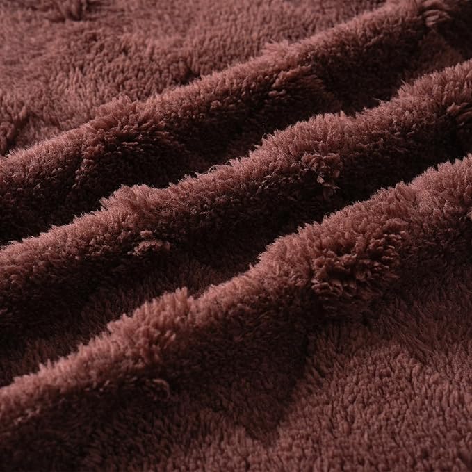 Brown Throw Blanket for Couch Sofa Bed 50x60 inches,Fleece Blankets Microfiber Flannel with Diamond Checkered Pattern Lightweight Plush Soft Cozy Gifts for Women Mom Girls